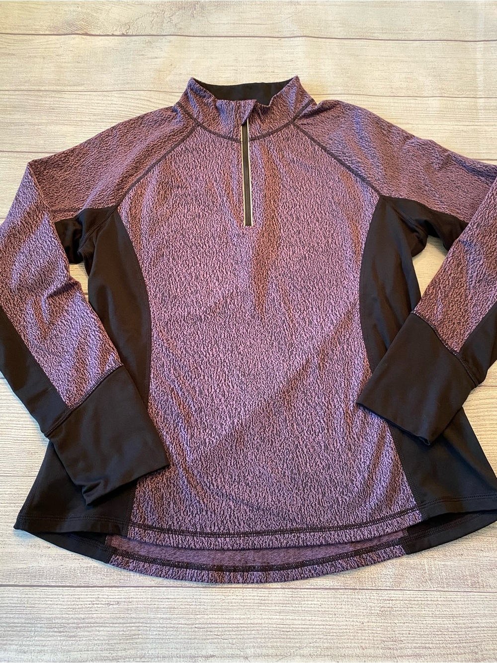 Ideology Purple and Black Quarter-Zip Active Pullover